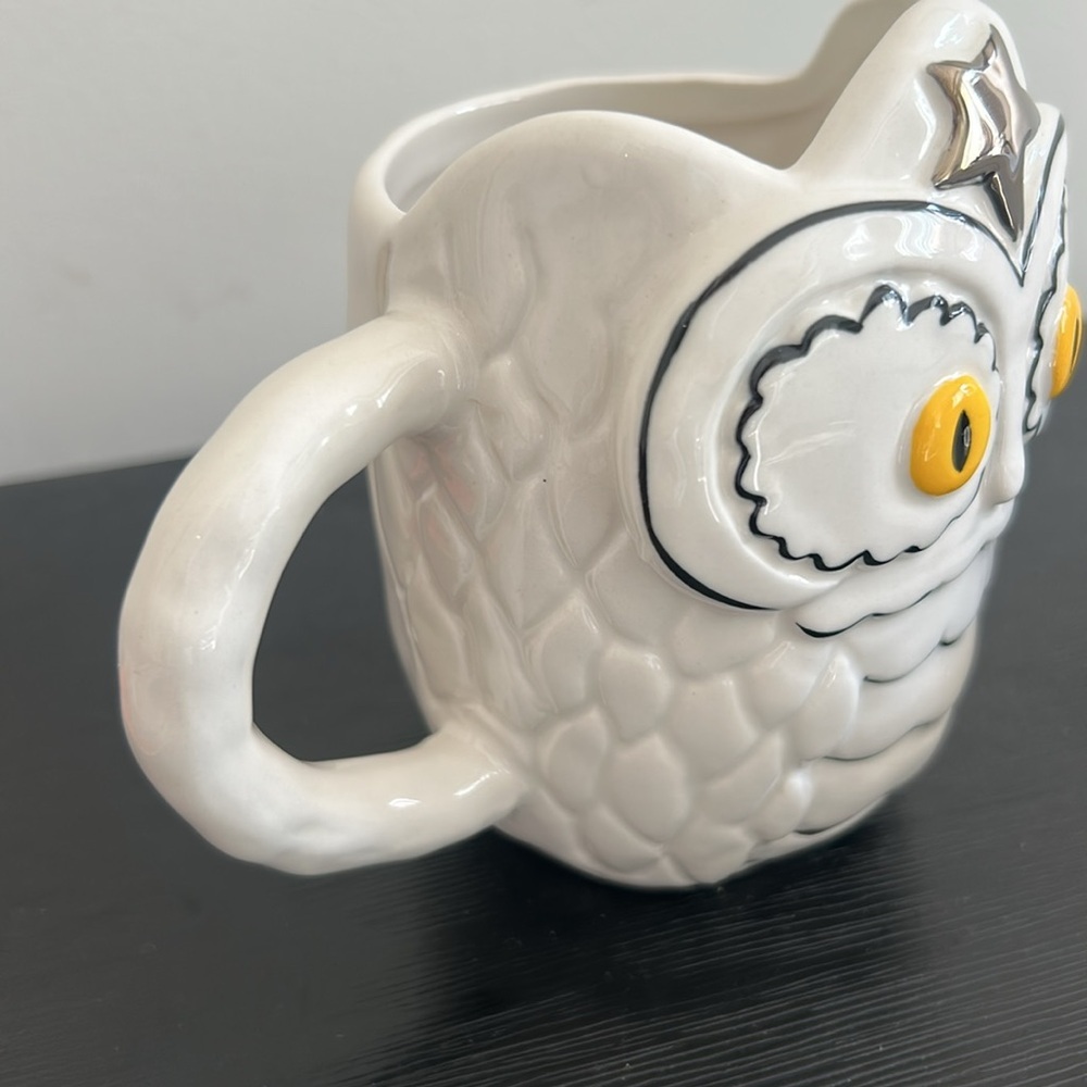 Anthropologie Francesca Kaye Halloween Owl Magic Mug Fall Birds Handpainted - Picture 3 of 11
